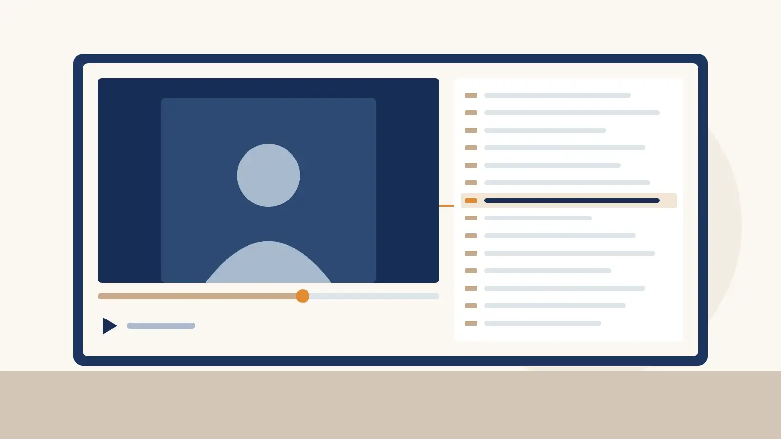 Illustration of a deposition video playing beside the transcript, with the current line highlighted